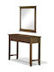 Bodenstehend Schminktisch Schlafzimmer Nr 41 Holz Braune mit Spiegel 100x37x81cm