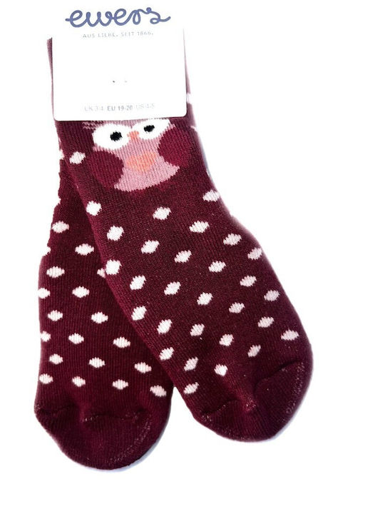 Ewers Kinderstrümpfe Hausschuh-Socken Burgundisch