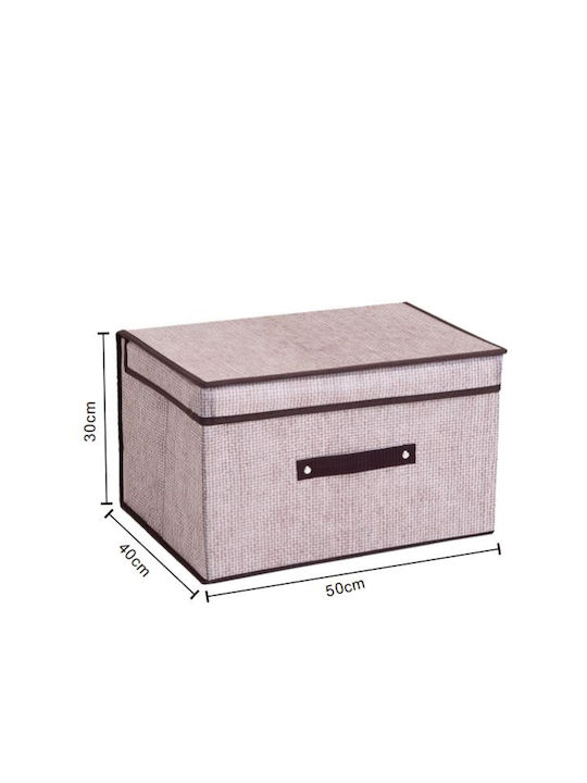Tpster Stoff Aufbewahrungsbox mit Deckel Rosa 50x40x30cm 1Stück