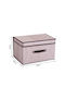 Tpster Stoff Aufbewahrungsbox mit Deckel Rosa 50x40x30cm 1Stück