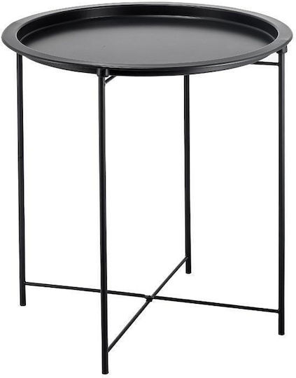 Round Side Coffee Table Wr Metal Black W47xL47xH50cm