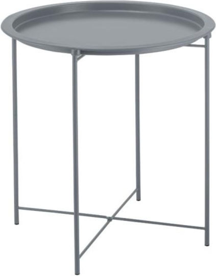 Masă Laterală Rotundă Wr Metalică Gri L47xL47xÎ50cm