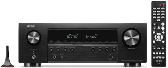 Denon AVC-S670H Home Cinema Receiver 4K/8K 5.2 Channels 75W/8Ω 150W/6Ω with HDR and Dolby Atmos Black