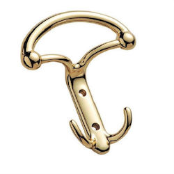 Νο Hanger Kitchen Hook with Screw Gold ΚΡΕ-020