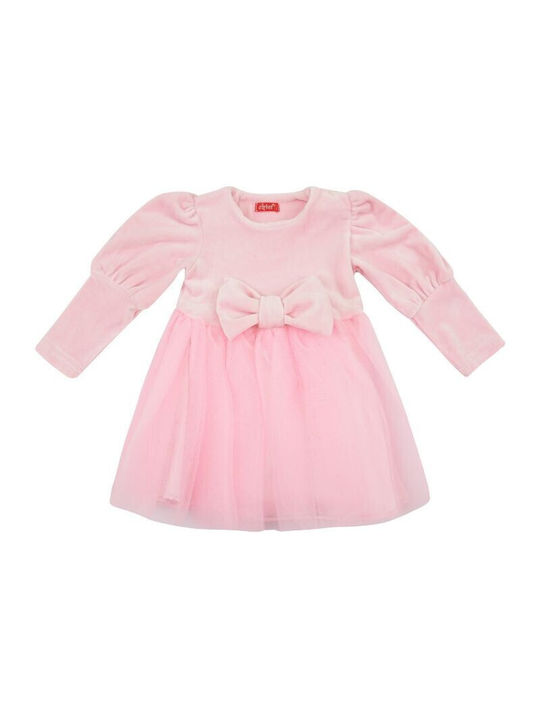 Chief Kids Dress Long Sleeve Pink