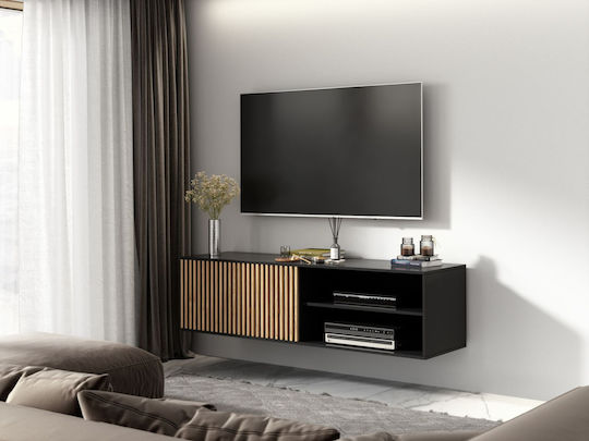 TV Stand Wooden Oriol Black L150xW40xH40cm