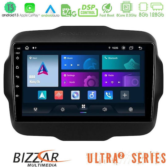 Bizzar Auto-Audiosystem für Jeep Rebell 2015-2019 (Bluetooth/USB/WiFi/GPS/Apple-Carplay/Android-Auto) mit Touchscreen 9"