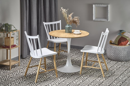 Sting Rundes Esszimmer- und Küchentisch Golden Oak/Weiß 80x80x73cm Sting Rundes Esszimmer- und Küchentisch Golden Oak/Weiß 80x80x73cm