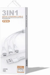 PZX V137 Cablu USB La Lightning / Type-C / micro USB 1.2m