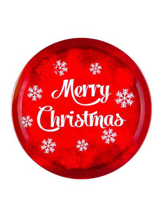 Christmas Platter Metallic Red Height 33cm 1pcs