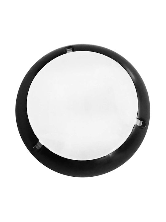 Heronia Ceiling Mount Light Bathroom Black with Socket E27