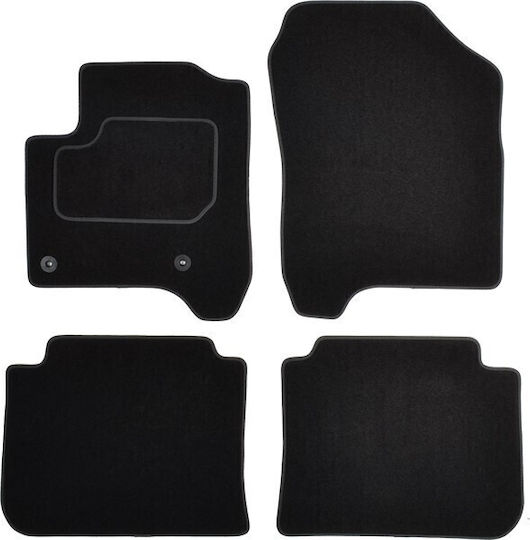 Custopol Set of Front and Rear Mats 4pcs for Citroen C3 Picasso Chevrolet C3 Picasso Black