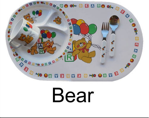 Bebe Stars Feeding Set made of Plastic Bear 5pcs