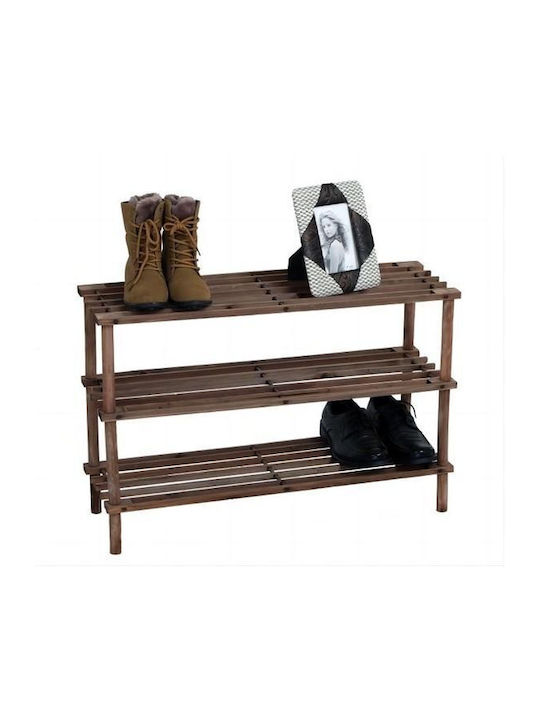 Wooden Shoe Organizer Brown 63x26x48cm