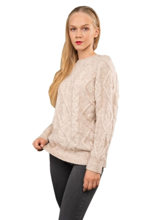 E-shopping Avenue Women's Long Sleeve Pullover Beige