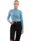 E-shopping Avenue Damen Langarm Crop Pullover Blau