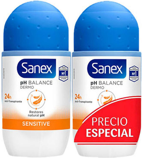 Sanex Sensitive Αποσμητικό σε Roll-On 2x50ml