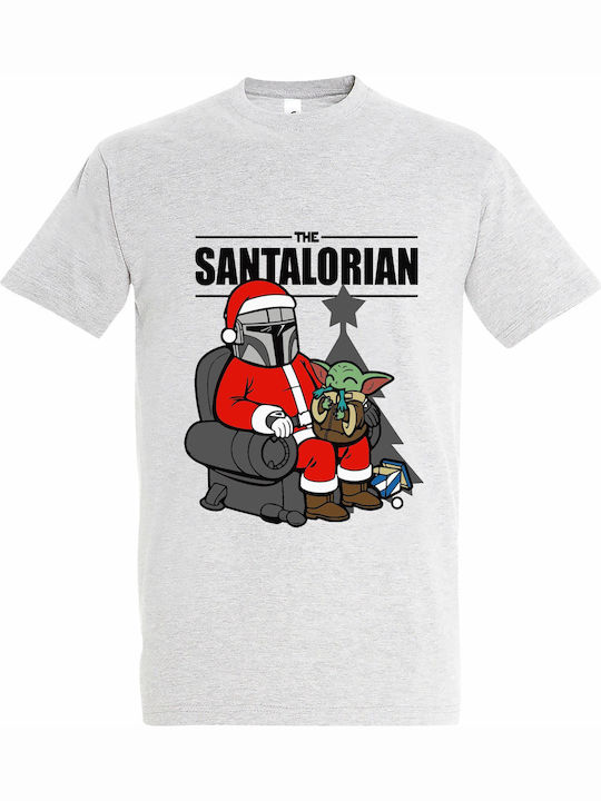 Tricou Unisex " Ugly Christmas T-shirt The Santalorian Star Wars " Ash