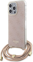 Guess Back Cover Πλαστικό με Λουράκι Ροζ (iPhon...