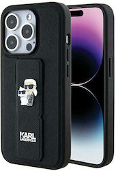 Karl Lagerfeld Gripstand Saffiano Karl&choupette Pins Μαύρη (iPhone 13 Pro)