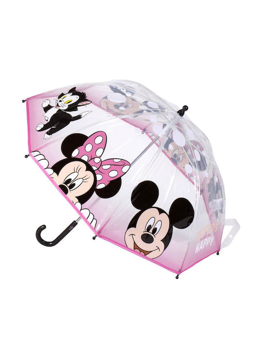 Cerda Kids Umbrella Curved Handle Minnie Mouse Pink With Diameter 45cm