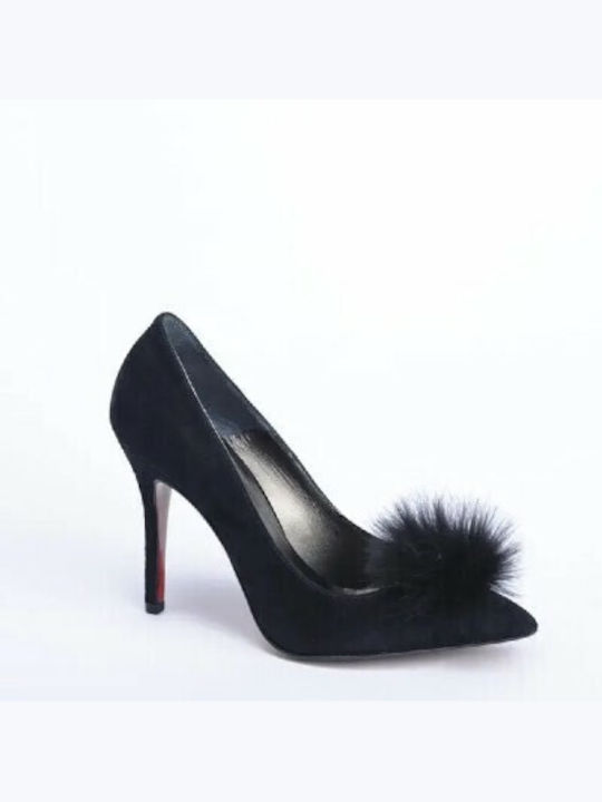 Gabriela Valeri Leather Pointed Toe Black Heels