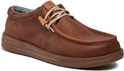 Hey Dude Wally Men's Leather Casual Shoes Brown