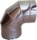 Metallwork 90° Chimney Corner Pipe Inox 130mm Silver