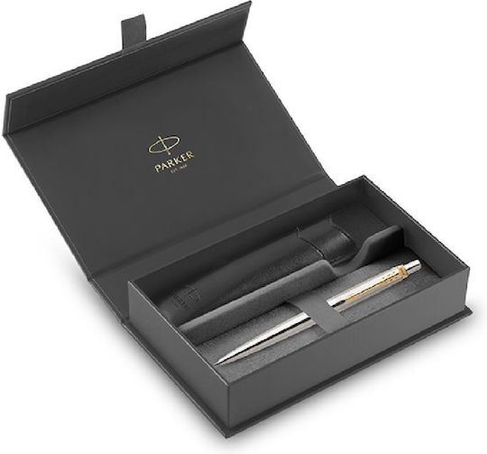 Parker Jotter Core Stiftset Kugelschreiber aus Stahl Schwarz in einem Etui
