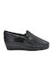 Leder Damen Mokassins in Schwarz Farbe