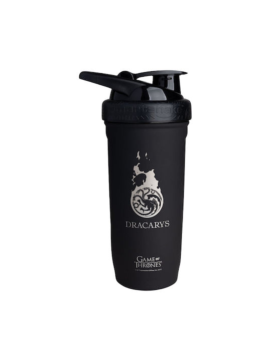 SmartShake Smart Reforce Shaker Πρωτεΐνης 900ml Ανοξείδωτο Μαύρο