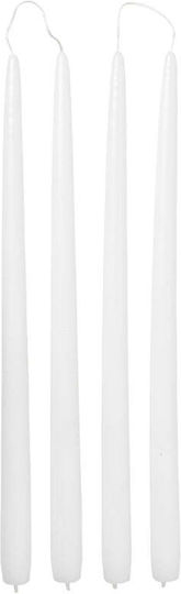 Broste Copenhagen Dekorative Kerze Kegel Weiß 38cm 400g 4 Stück