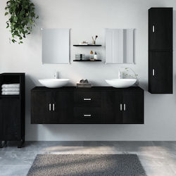 vidaXL Badezimmerschrank B150xT45xH45cm Schwarz