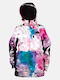 Women's Short Sports Softshell Jacket Waterproof and Windproof for Winter with Hood Tie dye