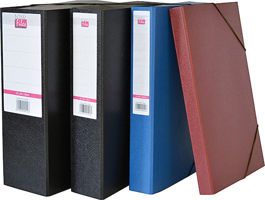 Salko Paper Plastic File Box with Rubber Band 35x25cm