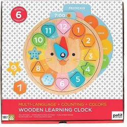 Petit Collage Baby-Spielzeug Learning Clock aus Holz für 18++ Monate