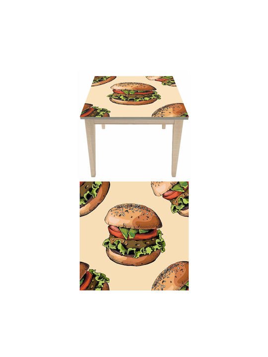 Decorative Sticker Table Burger 3 1pcs 50x50cm Autokolitakia