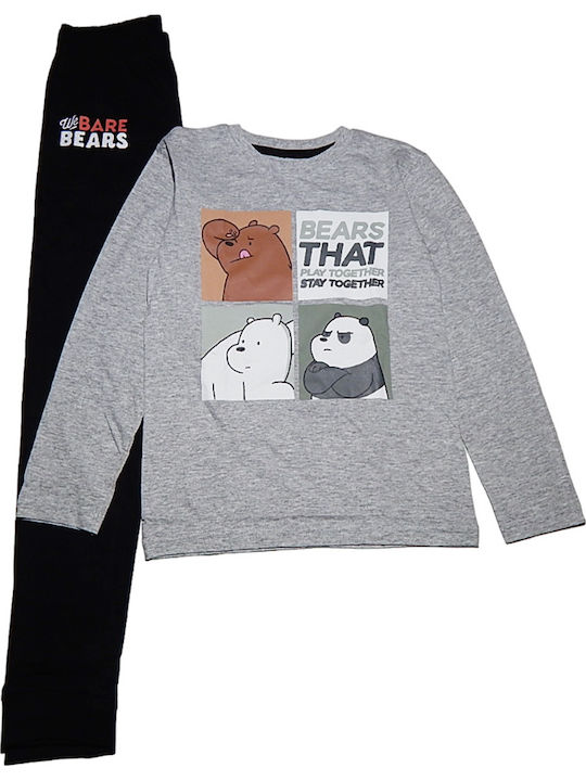 Disney Kinder Schlafanzug Winterlich Gray We Bare Bears