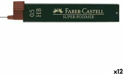 Faber-Castell 12 Packages x 12 Pencil Leads Super-polymer Thickness 0.5mm Type HB