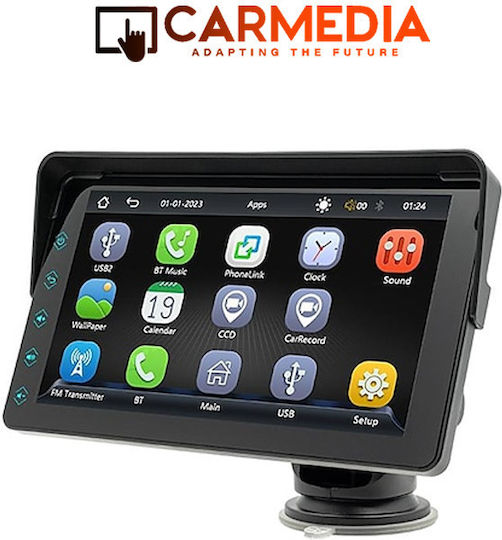 Carmedia Екран 7" Мултимедиен за Табло на Автомобил с Apple CarPlay / Android Auto / Bluetooth