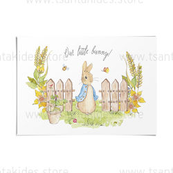 Tsantakides Baptism Placemat Paper, Rabbit