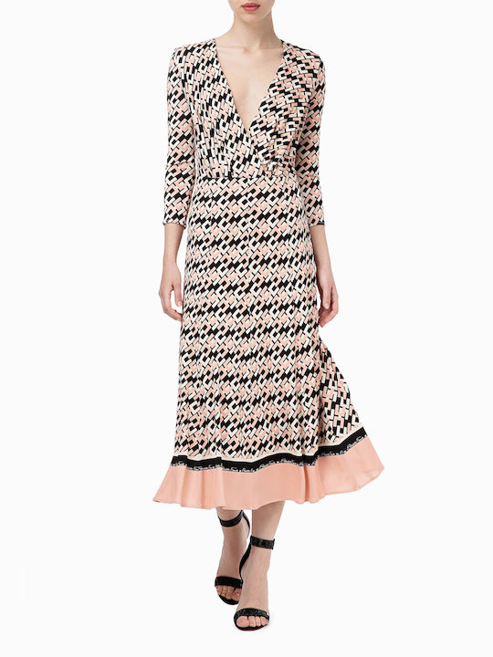 Elisabetta Franchi Mini Dress with Ruffle PINK / BLACK