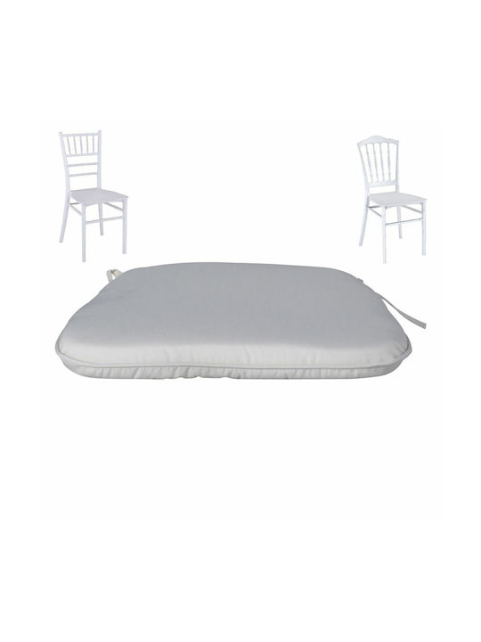 Woodwell Waterproof Garden Chair Cushion Ilona Destiny White 42x43cm.