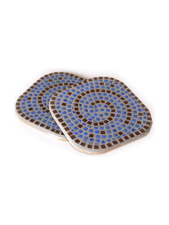 Mosaic Round Coaster Wooden 4pcs