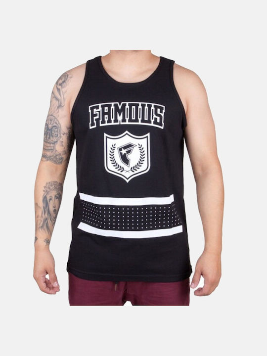 Famous Men's Sleeveless Blouse Black