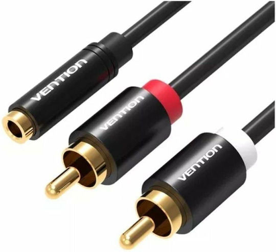 Vention 3.5mm female - 3.5mm female Cable Black 1m (VAB-R01-B100)