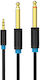 Vention Cable 2x 6.3mm male - 3.5mm male 1m BACBF
