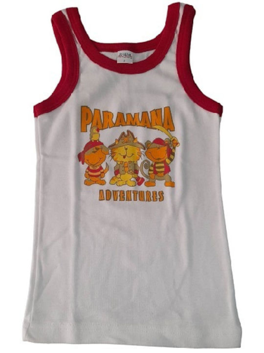 Paramana Kids Tank Top white-red 1pcs