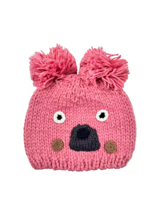 Verde Kids Beanie Knitted Pink