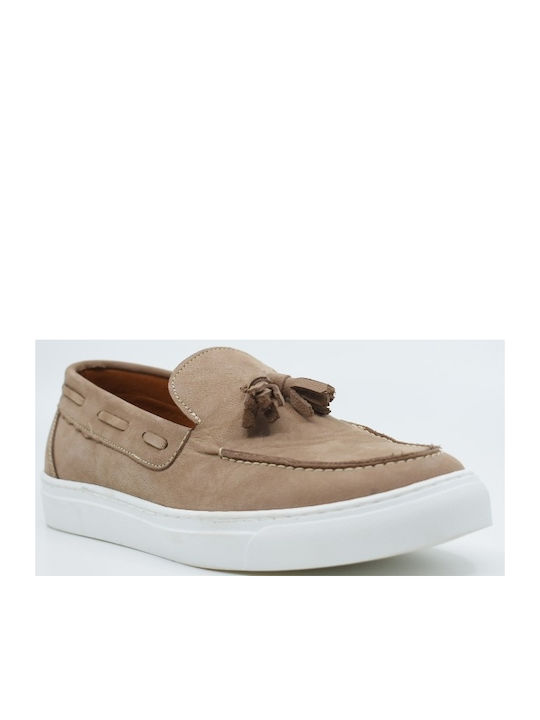 Il Mio Collection Men's Leather Moccasins Beige